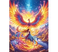 Phoenix with Rainbow Feathers 500 Piece Jigsaw Puzzle for Adults Wildlife Pet Jigsaw Family Road Trip Activity Vibrant Whimsical Design Great Gift for Travelers 500 PCS