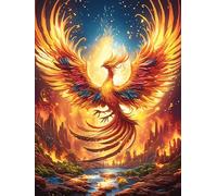 Phoenix with Rainbow Feathers 500 Pieces Premium Jigsaw Puzzle Wildlife Pet Cute Adult Jigsaws Educational Challenge Mental Exercise Winter Gift Precision Cut Board 500 PCS