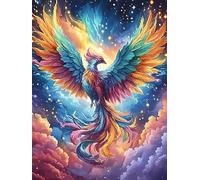 Phoenix with Rainbow Feathers 500 Pieces Premium Jigsaw Puzzle Wildlife Plant Adult Jigsaws Educational Challenge Mental Exercise Winter Gift Precision Cut Board 500 PCS