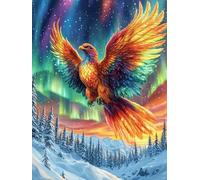 Phoenix with Rainbow Feathers in A Magical Forest 1000 Pcs Jigsaw Puzzles Wildlife Pet Puzzles for Adults Teens Fun Family Game Team Building Stress Reducing Autumn Durable Cardboard 1000 PCS