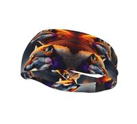 Phoenix Wolf Fashionable Colorful Sports Headband - Breathable, Stretchable, Lightweight, Unisex, Soft