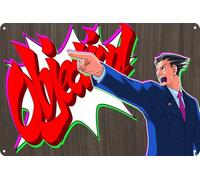 Phoenix Wright: Ace Attorney, Ace Attorney Game 8X 12 Inches Retro Metal Tin Sign - Vintage Art Poster Plaque
