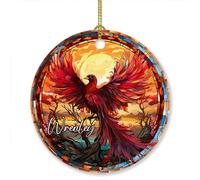Phoenix Xmas Ornaments With Ribbon Crimbo Baubles Ceramic Christmas Tree Decorations