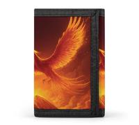 Phoenix1 Soaring Above Volcano Funny Trifold Wallet RFID Blocking Front Pocket Wallets with ID Window Gifts for Men Women