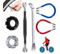 PhoenixDN 6 Pieces Bicycle Spoke Keys, Metal Tyre Levers, Tightening Bike Spokes, Spoke Puller, for Bicycle, Cycling Pocket Repair Tools 10-15G