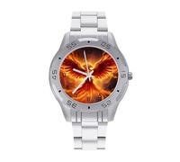 Phoenixes Bird Fire Frame Men's Business Watch Fashion Stainless Steel Wristwatches Custom Easy Read Watches for Women