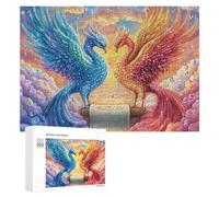 Phoenixes Guarding Scroll on Stone 300 Piece Jigsaw Puzzle for Family Indoor Table Activity Problem Solving Gift for Quality Time 300 PCS