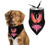 Phoenixes Rising Lotuses Dog Bandana Adjustable Pet Bibs Triangle Neck Scarf for Small Medium Dog Cats