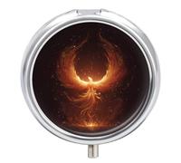 Phoenixes Rising with Frames Round Pill Box Organiser 3 Compartment Medicine Case