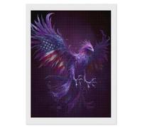 Phoenixes U.S.A. Flag Feather Ashes Adults Diamond 5D Painting Kit Square Drill DIY Art Craft Wall Decor