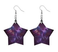 Phoenixes U.S.A. Flag Feather Ashes Women's Earrings Wooden Pendant Dangle Jewelry Stylish Accessories for Party