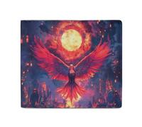 Phoenixs Burning Doomsday Sun Classic Mens Wallet Slim Leather Card Holder Bifold Wallets Front Pocket