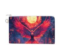 Phoenixs Burning Doomsday Sun Portable Canvas Coin Purse Fashion Pencil Case Travel Makeup Bag