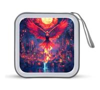 Phoenixs Burning Doomsday Sun Portable CD Case Holder 48 Capacity Travel DVD Storage Boxs Wallet Bag