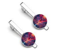 Phoenixs Burning Doomsday Sun Silver Tie Clip Suit Accessories for Men Necktie Bar Set Pin Business Wedding