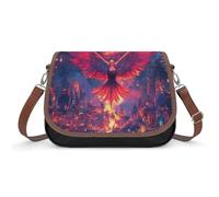 Phoenixs Burning Doomsday Sun Small Cross Body Bag Women Handbag Purse Shoulder Bags with Removable Strap
