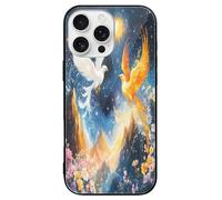 Phoenixs Flame Bird Flying to The Sky Phone Case Glass Phone Cover Protective Shell Compatible with iPhone 16/Pro/Pro Max/Plus/E