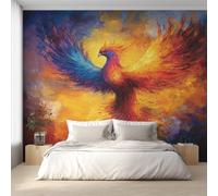 Phoenixs Wallpaper for Living Room, Oil Painting Animal Wall Mural for Bedroom 130x80 cm, Non-Woven Photo Wallpaper, Home Decor D&O70