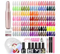 PHOENIXY 54PCS Gel Nail Polish Set with U V Lamp and Drill Starter Kit, 35 Colours Gel Nail Polish with 4 Effects Top Coats Professional Manicure Nail Kit Gift for Girls and Women