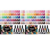 Phoenixy Gel Nail Polish Set - 50pcs UV Nail Polishes 7ml Nail Varnish with Base Top Matte Glitter Golden Coat Gel Polish Set Nail Varnish Sets Gift for Women (Pack of 2)