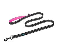 PHOEPET 5 Feet Heavy Duty Dog Leash - Reflective - Soft Padded Handle Traffic Grip for Extra Control (L,Pink)
