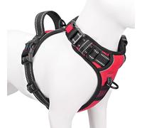 PHOEPET No Pull Dog Harness Adjustable Dog Vest Harness for Daily Walking with Buckle at Neck and Reflective Strips, Control Handle for Small，Medium and Large Dogs(Red,L)