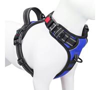 PHOEPET No Pull Dog Harness Adjustable Dog Vest Harness for Daily Walking with Buckle at Neck and Reflective Strips, Control Handle for Small，Medium and Large Dogs(Royal Blue,L)