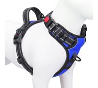 PHOEPET No Pull Dog Harness Medium Reflective Front Clip Vest with Handle,Adjustable 2 Metal Rings 3 Buckles,[Easy to Put on & Take Off](S, Royal Blue)