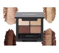 PHOERA 4-in-1 Ultimate Shadow Palette -4 Neutral Glam Shades (Champagne, Taupe, Dark Brown, Bronze) - for Highlight, Contour, Shade & Line - Quad Eyeshadow (Wild Space)