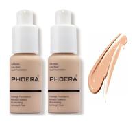 Phoera Full Coverage Foundation Soft Matte Oil Control Concealer 30ml Long Lasting Flawless Cream Smooth Aquapurity (2 PCS 103 WARM PEACH)