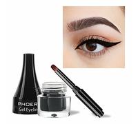 PHOERA GEL EYELINER LONG LASTING WATERPROOF SMUDGE PROOF 24H MAKEUP 10 SHADE UK (202 BLACK)
