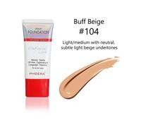Phoera Liquid Full Coverage Foundation Soft Matte Waterproof Makeup - 104# Buff Beige