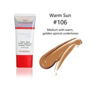 Phoera Liquid Full Coverage Foundation Soft Matte Waterproof Makeup - 106# Warm Sun