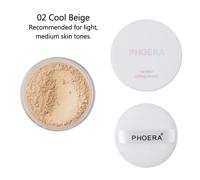 Phoera Loose Makeup Setting Matte Face Powder - Long Lasting Foundation Fixer & Blender - 02 - Cool Beige