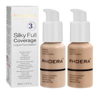 PHOERA Matte Liquid Foundation & Full Coverage Concealer, 30ml 24HR Matte Oil Control (Nude + Buff Beige)