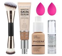 PHOERA Tinted Moisturizer Serum, 4-in-1 Hydrating Primer & Foundation, Hydrate Skin Serum, Full Coverage (104+N03/ Buff Beige+Buff Beige)