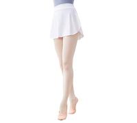 Phoeswan Ballet Skirt for Women, Pull on Elastic Waist Dance Skirt, A-Line Adult Ballet Skirt for Dancing, Ice Skating, White, S