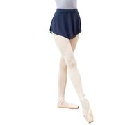 Phoeswan Ballet Skirt for Women, Pull on Elastic Waist Dance Skirt, Soft Mesh Adult Ballet Skirt for Dancing, Ice Skating, A Line-dark Blue, L
