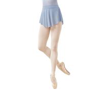 Phoeswan Ballet Skirt for Women, Pull on Elastic Waist Dance Skirt, Soft Mesh Adult Ballet Skirt for Dancing, Ice Skating, A Line-light Gray, S