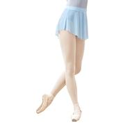 Phoeswan Ballet Skirt for Women, Pull on Elastic Waist Women Dance Skirt, Adult Wrap Ballet Skirt for Dancing, Ice Skating, A Line-grayish Blue, M