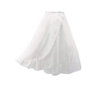 Phoeswan Dance Skirts for Women, 2 Layers Chiffon Ballet Skirt, White Women's Dance Wrap Skirt with Tie, White-2 Layers