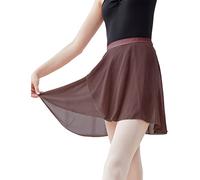 Phoeswan Dance Skirts for Women & Girls, Ballet Chiffon Wrap Skirt with Ties, Brown, XL
