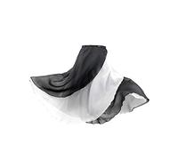 Phoeswan Dance Skirts for Women, Long Chiffon Ballet Skirt, Women's Dance Wrap Skirt with Tie, Black & White, M