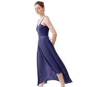 Phoeswan Dance Skirts for Women, Long Chiffon Ballet Skirt, Women's Dance Wrap Skirt with Tie, Navy Blue, M