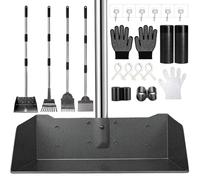 PHOEXXIX Long Handle Dog Pooper Scooper with Extension & Spare Poles, Stainless Steel Rustproof for Multi Dog Family Yard Lawn