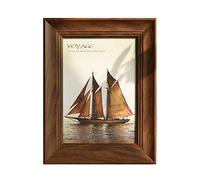 phoframe Picture Frame Wood Wall Mount Photo Display for Tabletop Display with High Definition Glass Photo Frame Home Decoration Ornaments, Walnut Color picture frames(5in)
