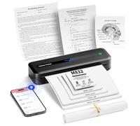 PhoFuta M832 Thermal Printer - Portable Printer, Bluetooth Thermal Printer Compatible with Phone & Laptop, Inkless Mobile Printer for Home Use, Travel, Office, School, Black