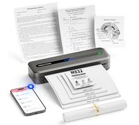 PhoFuta M832 Thermal Printer - Portable Printer, Bluetooth Thermal Printer Compatible with Phone & Laptop, Inkless Mobile Printer for Home Use, Travel, Office, School, Grey
