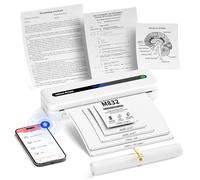 PhoFuta M832 Thermal Printer - Portable Printer, Bluetooth Thermal Printer Compatible with Phone & Laptop, Inkless Mobile Printer for Home Use, Travel, Office, School, White