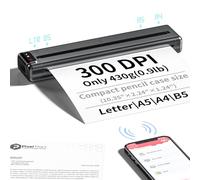 PhoFuta Q302 Portable wireless thermal printer for travelling, supports various sizes, Grey